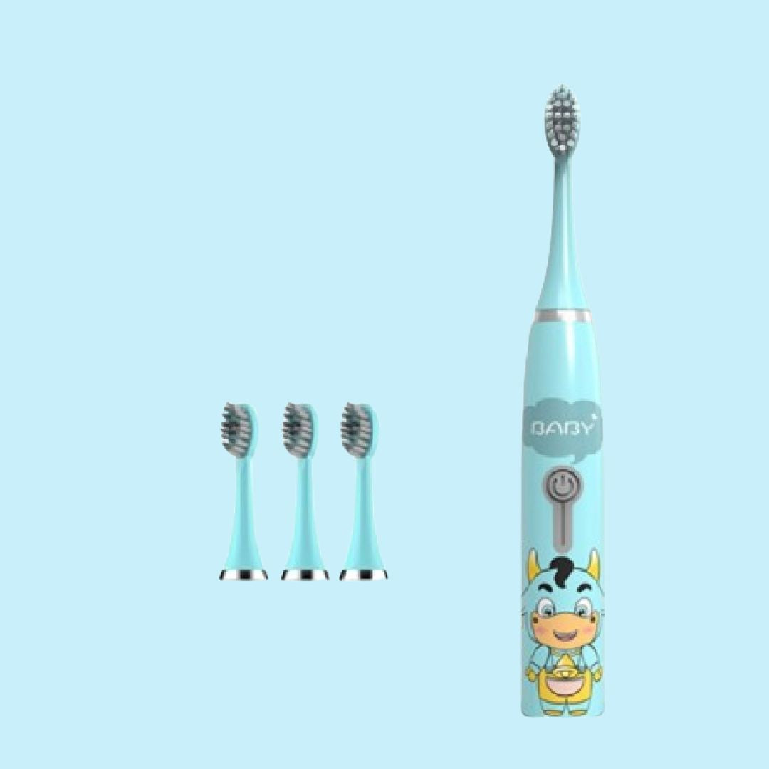 Cepillo Dental Eléctrico Infantil con 4 Repuestos – Higiene Divertida para Peques 🦷✨