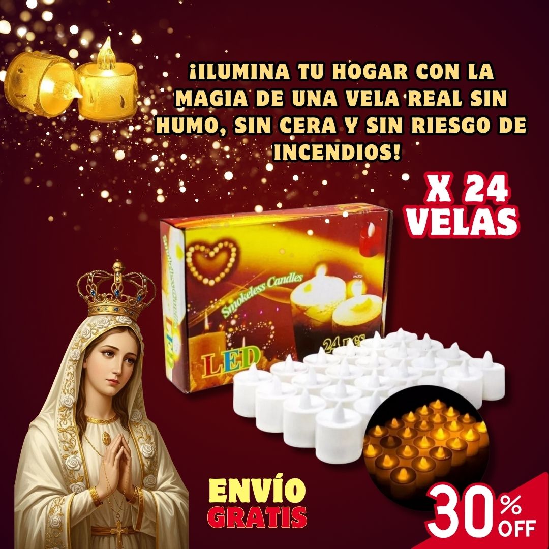 🕯️ LumiWarm™ Caja x 24 Velas LED Cálidas – Ilumina Seguro en Familia