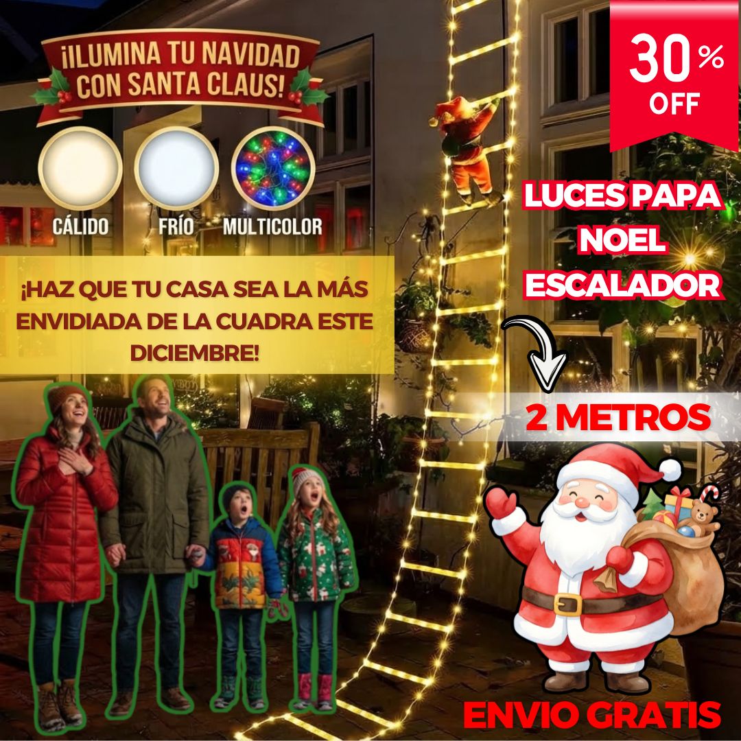 🎅🏻✨ Muñeco Papá Noel con Escalera de Luces x 2 metros de altura  ✨