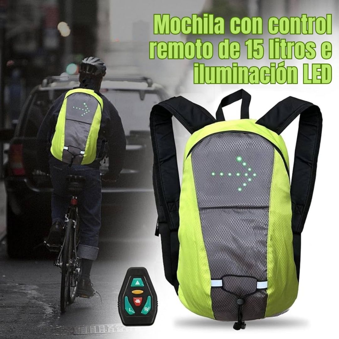 Maleta Morral Reflectiva con Direccionales LED + Control Remoto 🚴✨