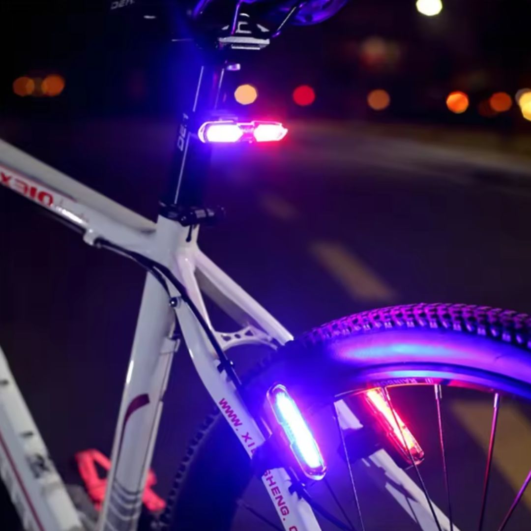 Luz Trasera Recargable para Bicicleta – 3 Colores, Alta Visibilidad y Soporte Silicona 💡🚲