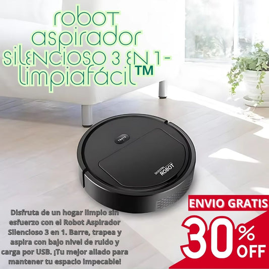 Robot Aspirador Silencioso 3 en 1 - LimpiaFácil™ 🤖✨