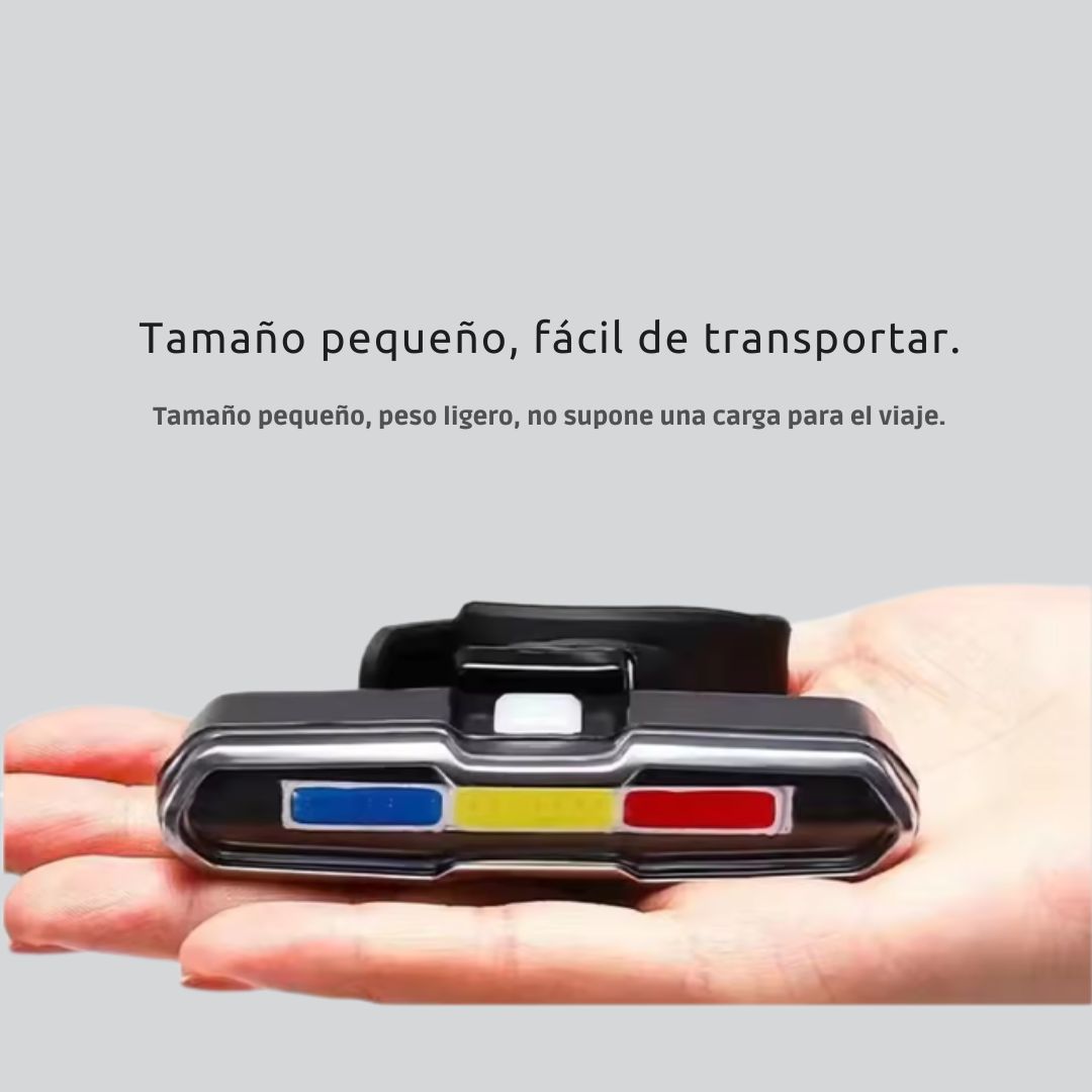 Luz Trasera Recargable para Bicicleta – 3 Colores, Alta Visibilidad y Soporte Silicona 💡🚲