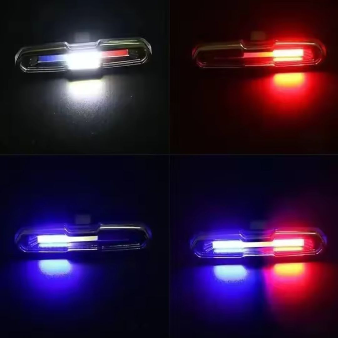 Luz Trasera Recargable para Bicicleta – 3 Colores, Alta Visibilidad y Soporte Silicona 💡🚲