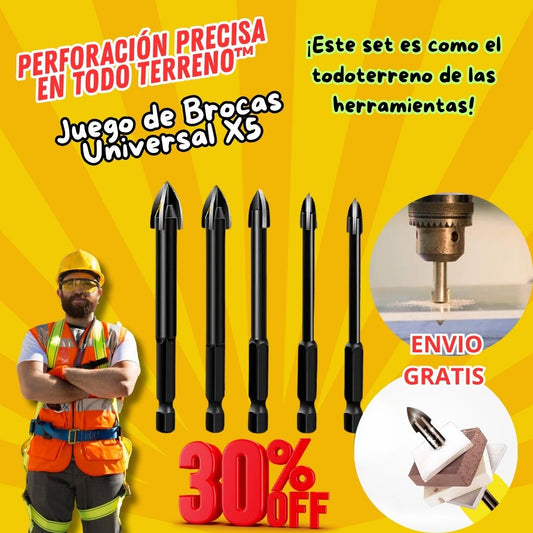 Juego de Brocas Universal X5 - Perforación Precisa en Todo Terreno™ 🔩⚙️
