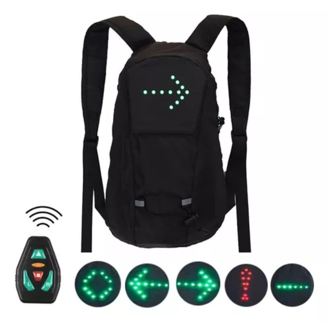 Maleta Morral Reflectiva con Direccionales LED + Control Remoto 🚴✨