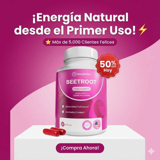 Rosabella Beetroot Orgánica 1300 mg COMBO*2 – Energía Natural ⚡