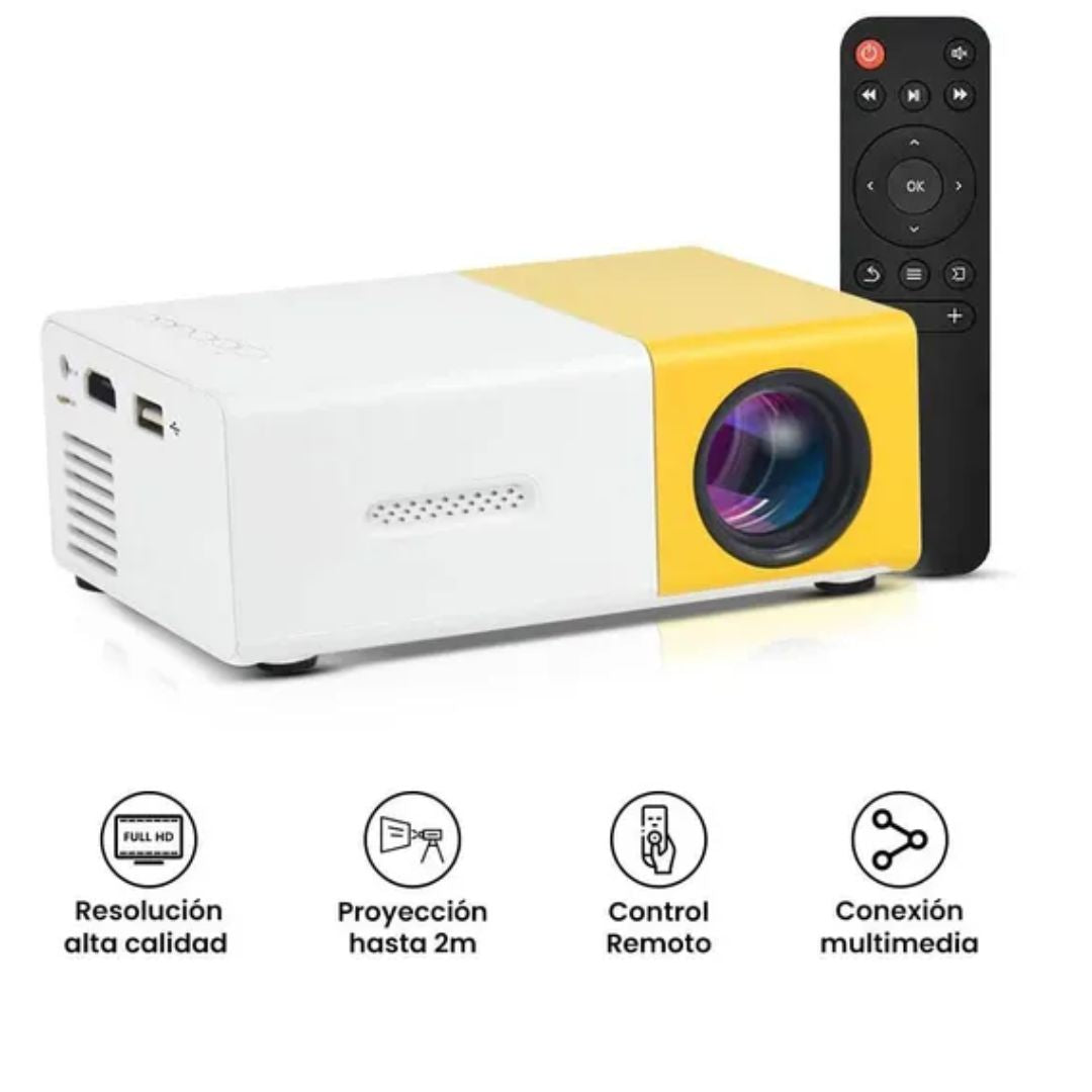 Mini Proyector LED YG300™ 600 lúmenes – Cine en casa desde tu bolsillo 📺