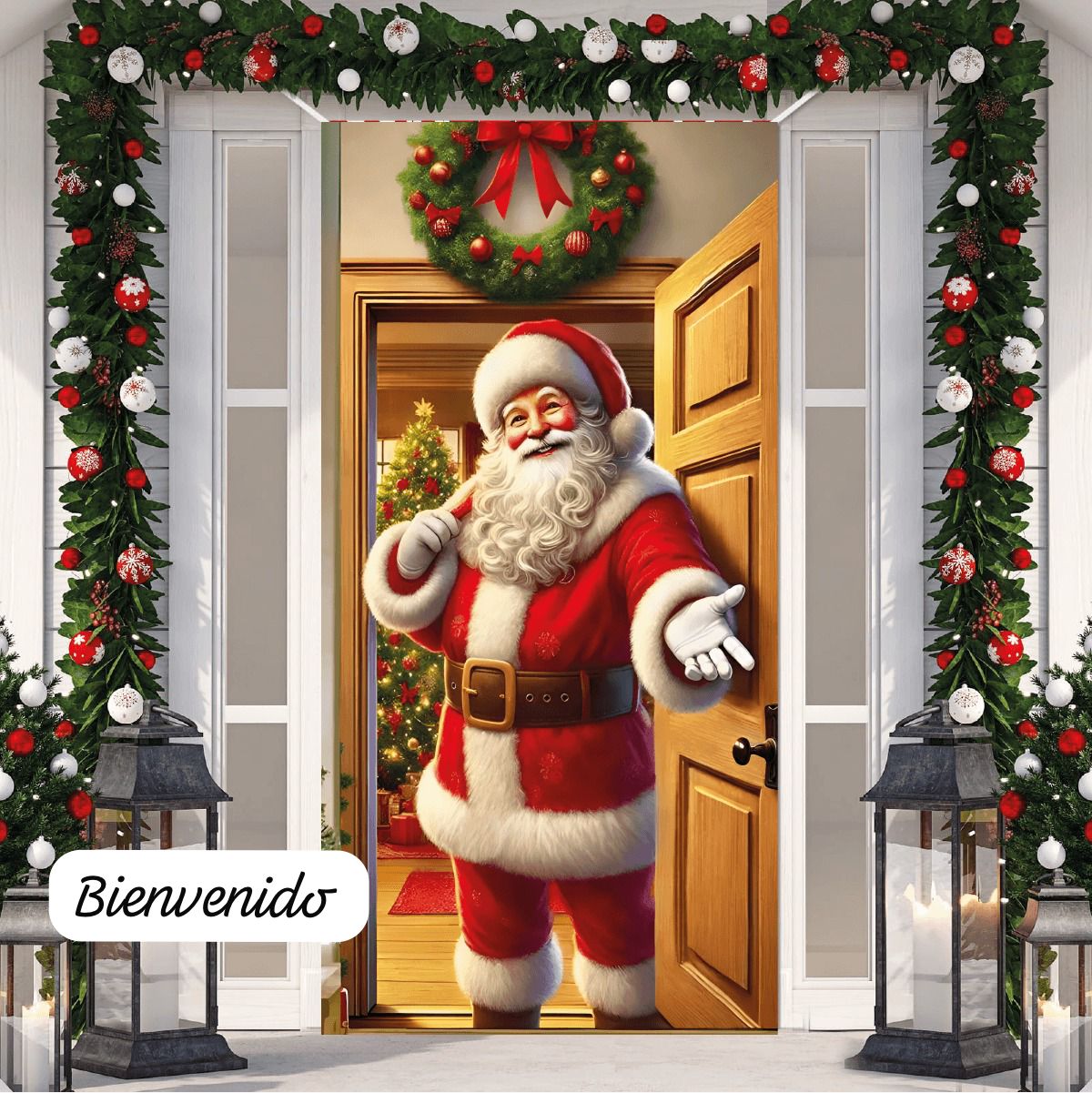 🎅 Funda Navideña Premium™ – Puerta Festiva Instantánea 🎄