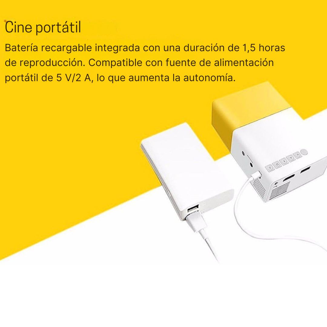 Mini Proyector LED YG300™ 600 lúmenes – Cine en casa desde tu bolsillo 📺