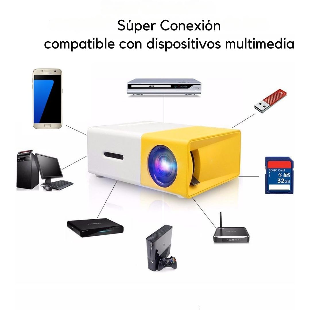 Mini Proyector LED YG300™ 600 lúmenes – Cine en casa desde tu bolsillo 📺