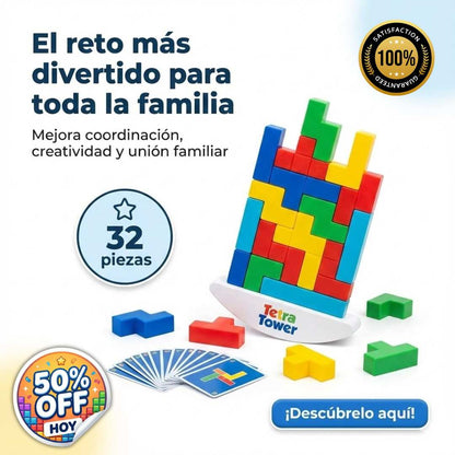 Tetra Tower™ 32 Piezas – Equilibrio y Diversión Familiar 🎲