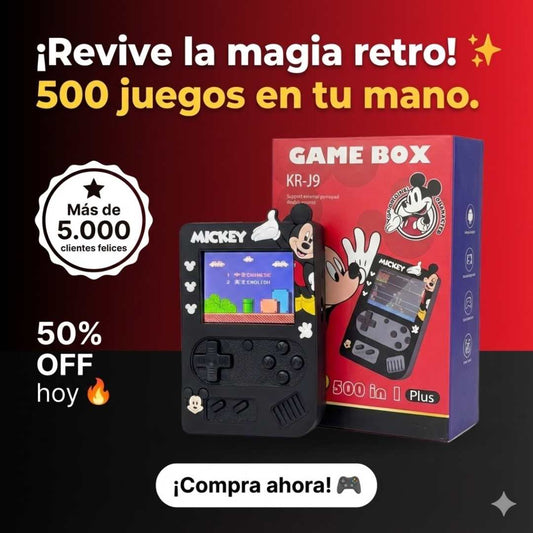 Consola Retro Krj9™ 500 en 1 – Diversión Portátil 🎮