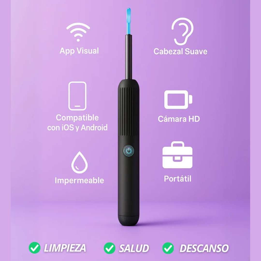 Limpiador de Oídos con Cámara HD™ – Protege tu audición sin riesgos 👂📸