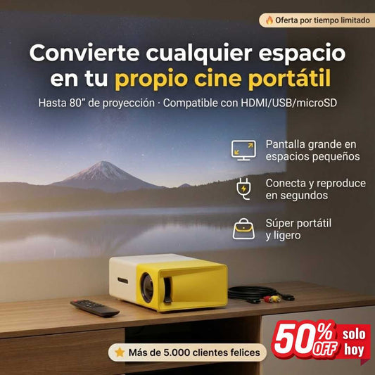 Mini Proyector YG-300 Portable – Cine en tu espacio 🎥