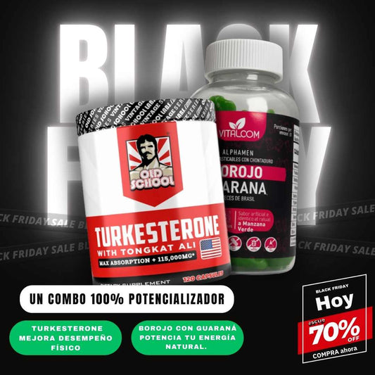 Combo PowerMax BF™ – Turkesterone 120 caps + Gomas Alphamen Borojo & Guaraná 🍏