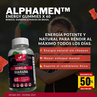 ALPHAMEN™ Energy Gummies x 60 – Energía y enfoque al instante ⚡
