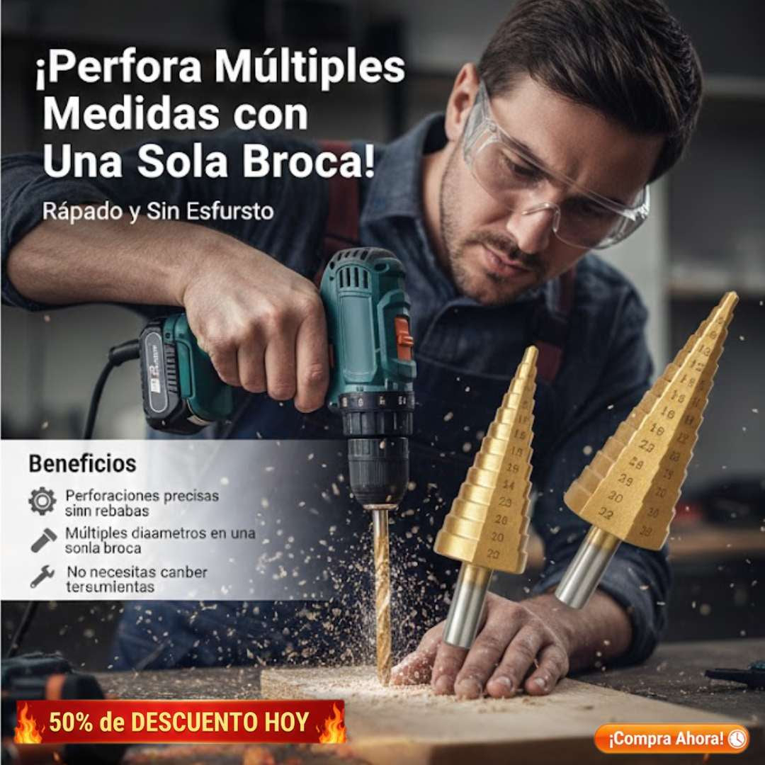 Juego Profesional de 6 Brocas Sierra Escalonada Titanio 4–32 mm 🔩