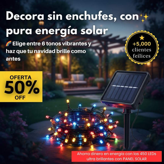 Luz led panel Solar DecoPro™ 10m – 450 LED 🌈