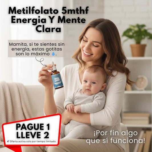 metilfolato 5-MTHF 60 ml  PAGUE 1 LLEVE 2 – Energía y bienestar para mamá 💧