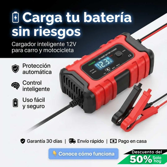 Cargador Inteligente 12V Enusic™ – Tester y Reparador Automático 🔋