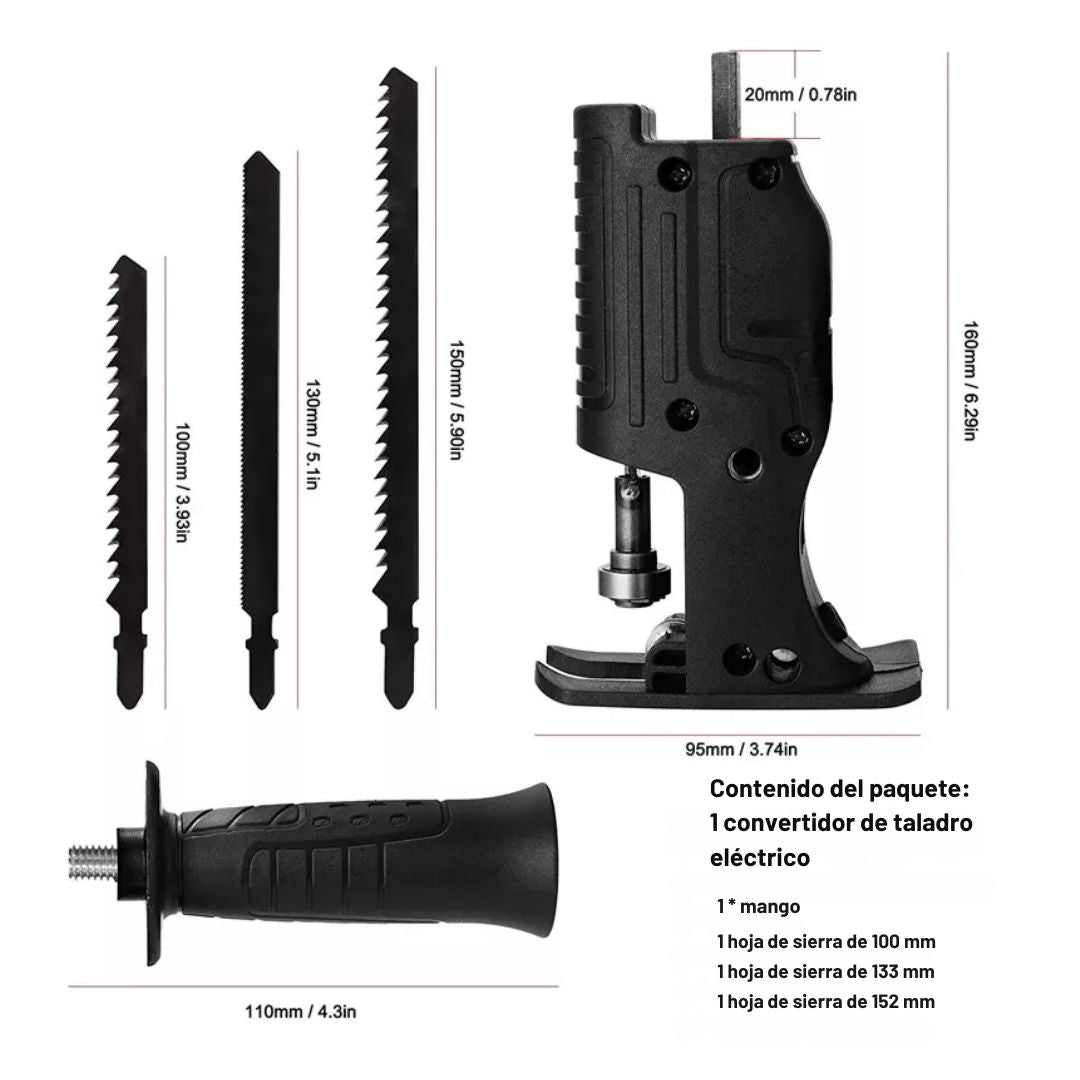 Convertidor de Taladro a Sierra Caladora 4 en 1 - DrillCut Pro™ ⚙️🔧