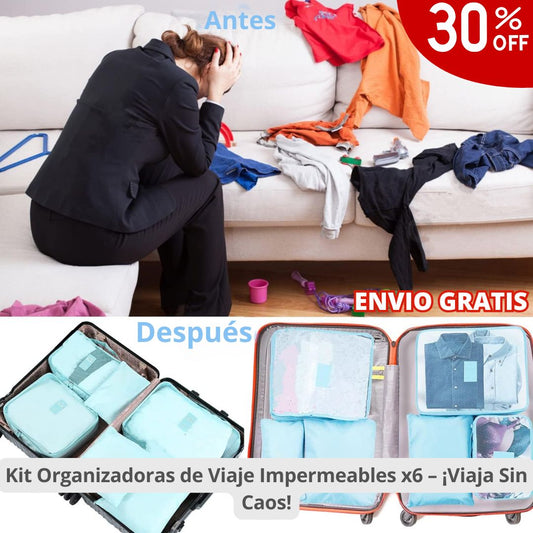 Kit Organizadoras de Viaje Impermeables x6 – ¡Viaja Sin Caos! 🎒✈️
