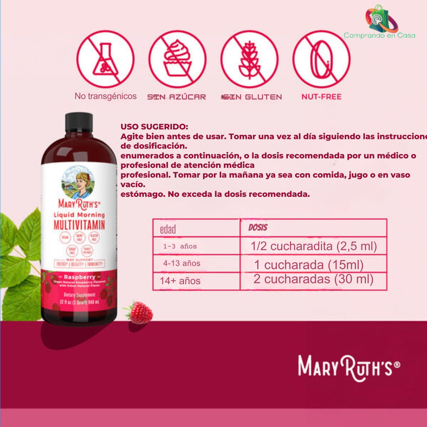 MaryRuth’s Multivitamínico Líquido de Mañana - Salud Natural para Todos 🍇🛡️