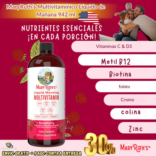 MaryRuth’s Multivitamínico Líquido de Mañana - Salud Natural para Todos 🍇🛡️