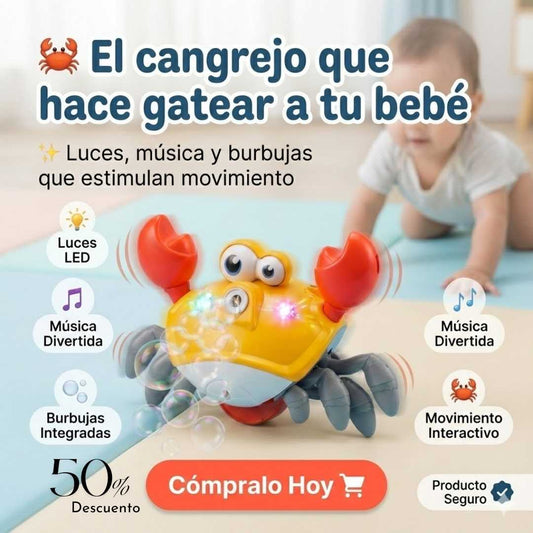 Cangrejo Musical Burbujas™ 24 cm – Diversión que Estimula 🦀