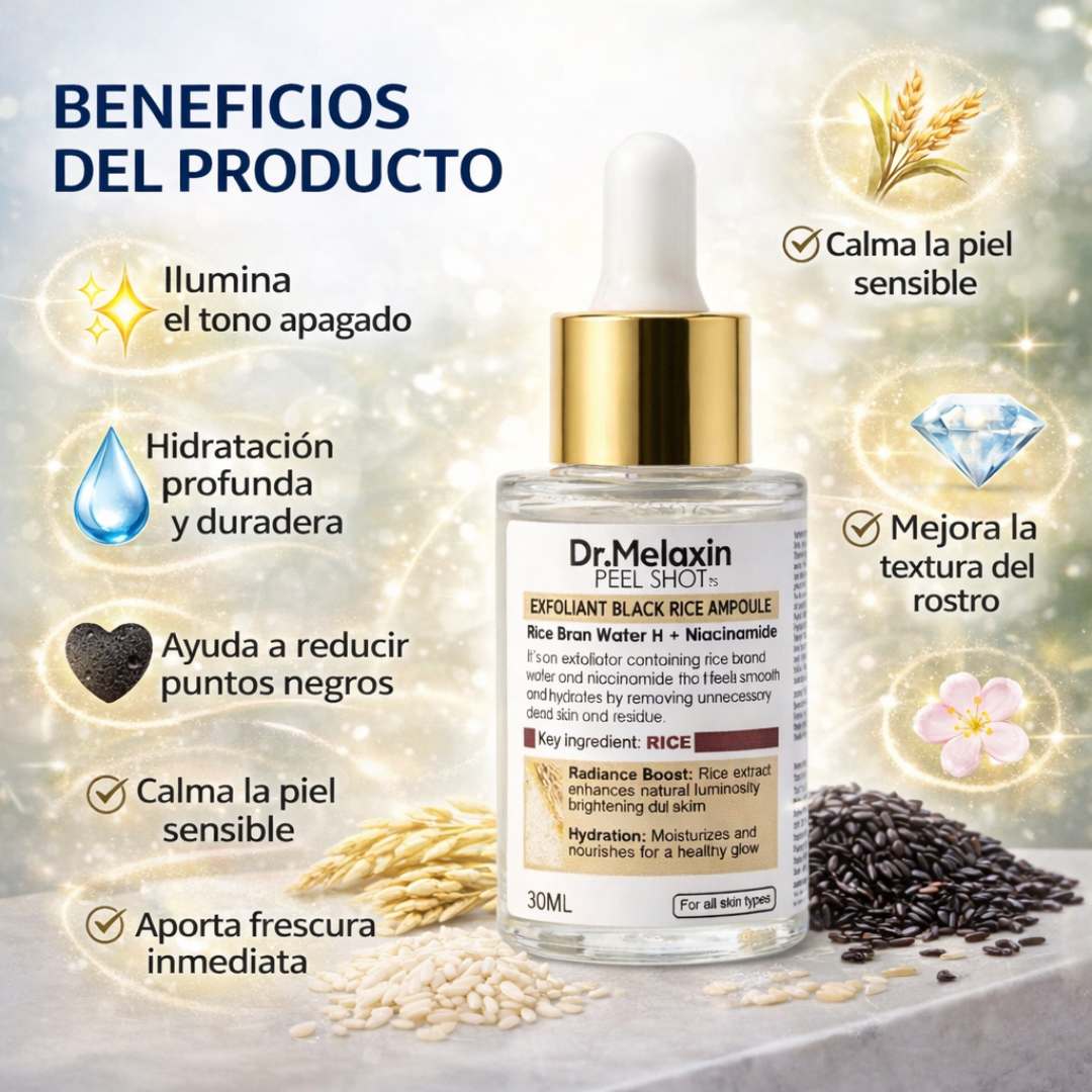 Dr. Melaxin™ Rice Ampoule x 30ml – Piel luminosa e hidratada ✨