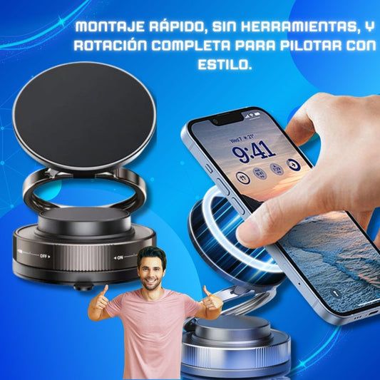 Soporte Magnético Vacío 360° para Auto 🚗📱