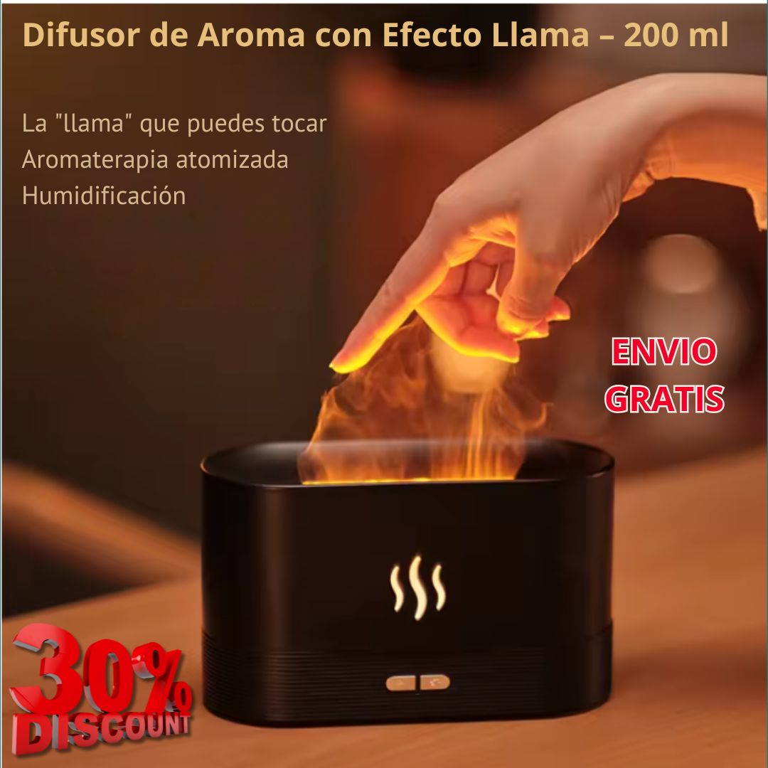 Difusor de Aroma con Efecto Llama – 200 ml 🔥🌿