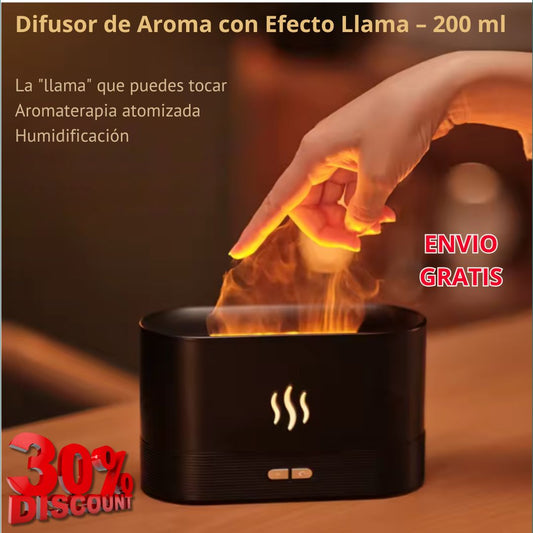 Difusor de Aroma con Efecto Llama – 200 ml 🔥🌿