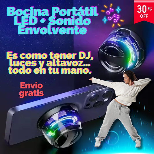 Lumitunes™ – Bocina Portátil LED + Sonido Envolvente 🎶💡
