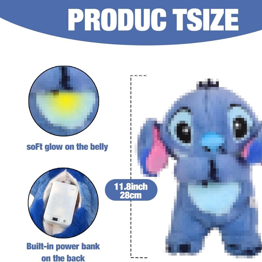 StitchDream™ – Peluche Relajante con Respiración y Luz ✨💙
