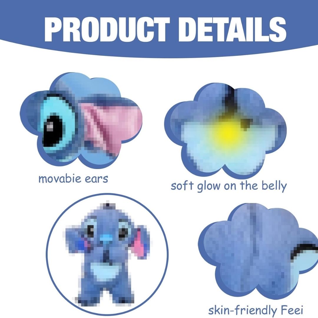 StitchDream™ – Peluche Relajante con Respiración y Luz ✨💙