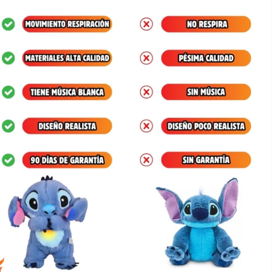 StitchDream™ – Peluche Relajante con Respiración y Luz ✨💙