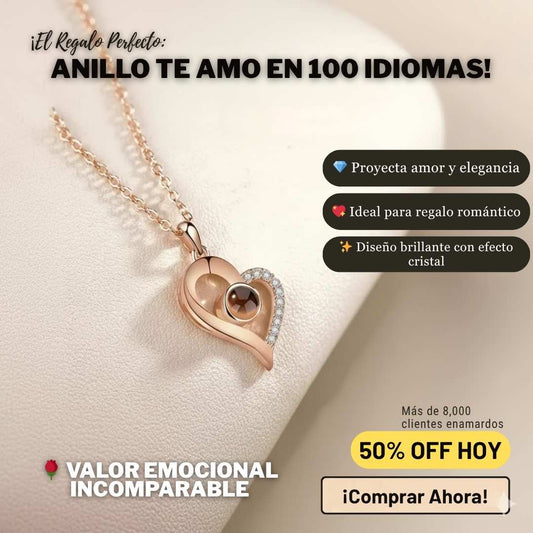 Collar Te Amo 100 Idiomas + Caja de Lujo 💝