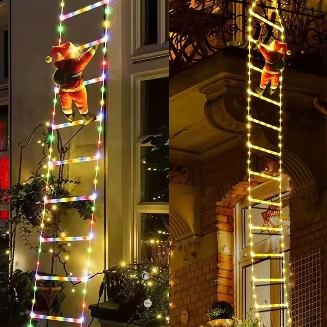 🎅🏻✨ Muñeco Papá Noel con Escalera de Luces x 2 metros de altura  ✨