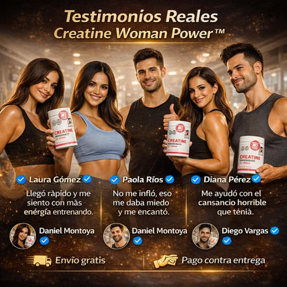 Creatine Woman Power™ 240 g – Fuerza, Glúteos y Energía sin Inflarte 🍑