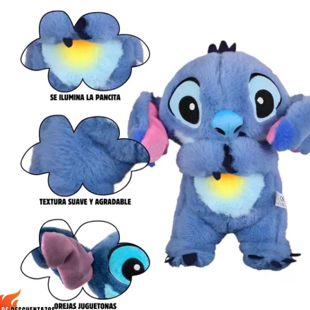 StitchDream™ – Peluche Relajante con Respiración y Luz ✨💙