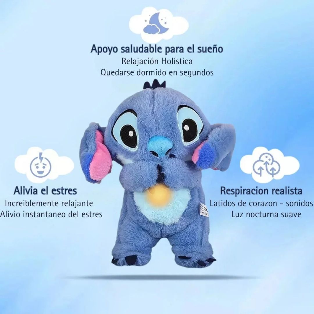 StitchDream™ – Peluche Relajante con Respiración y Luz ✨💙