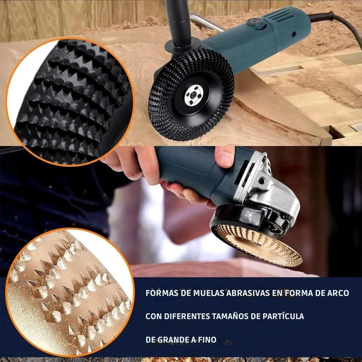 Discos de Tallado de Madera para Amoladora Angular - Set de 5 Piezas 🪚🌳