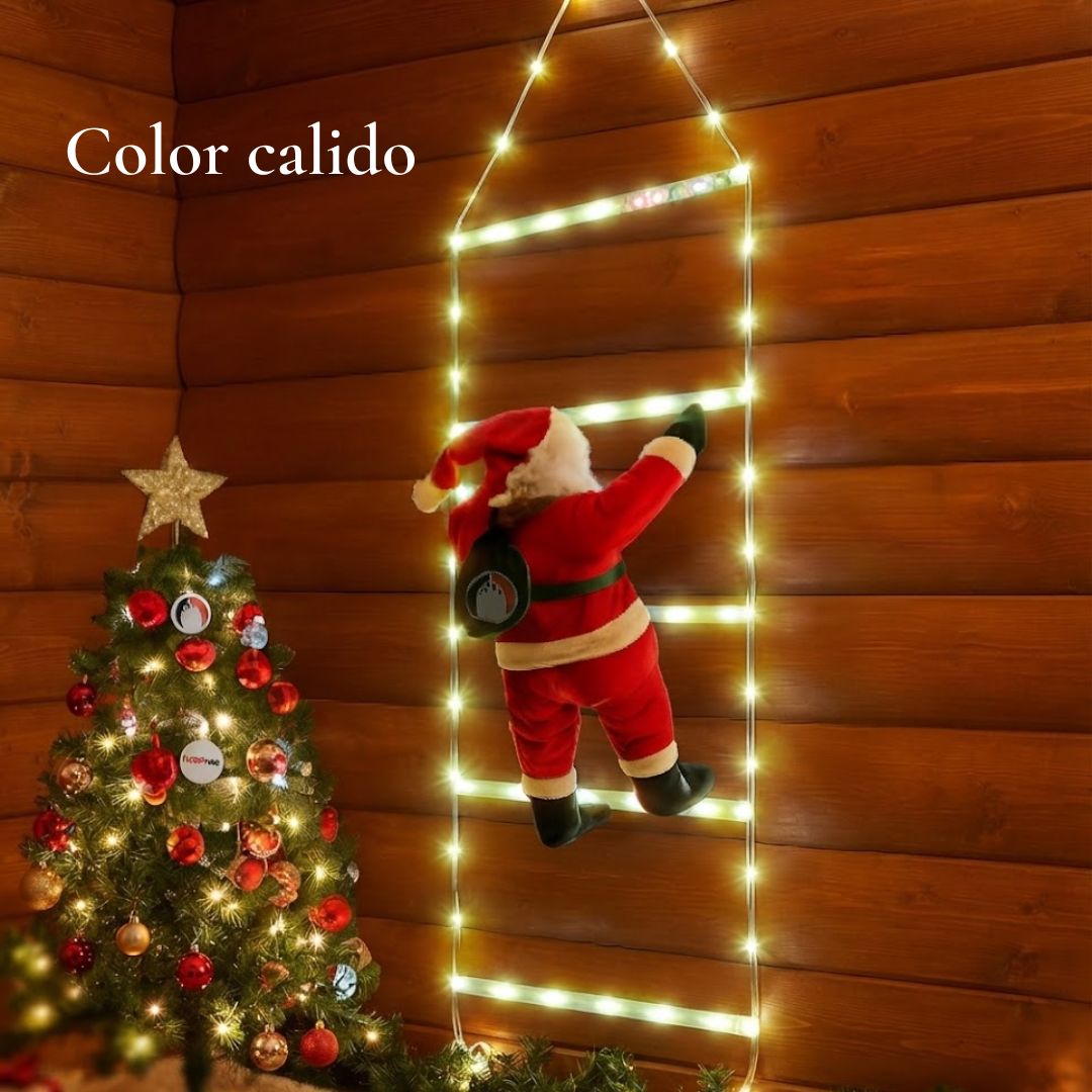 🎅🏻✨ Muñeco Papá Noel con Escalera de Luces x 2 metros de altura  ✨