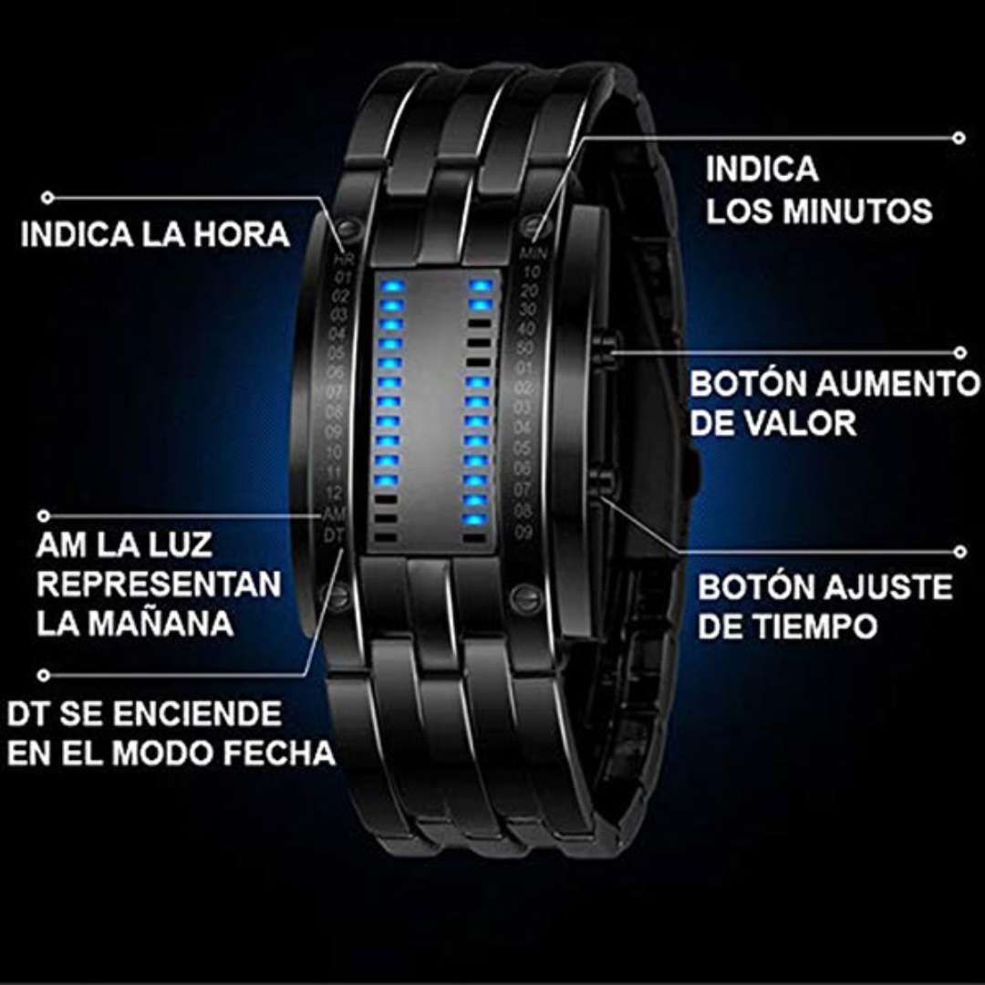 Reloj Binario LED™ – Estilo futurista y hora visible siempre 🔋