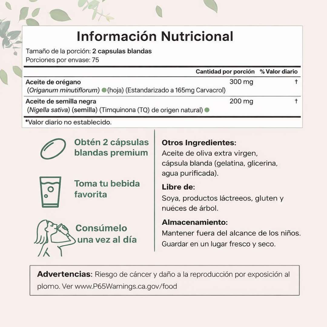 Aceite de Orégano 201 + Semilla Negra – 2 en 1 Inmunidad 🌿