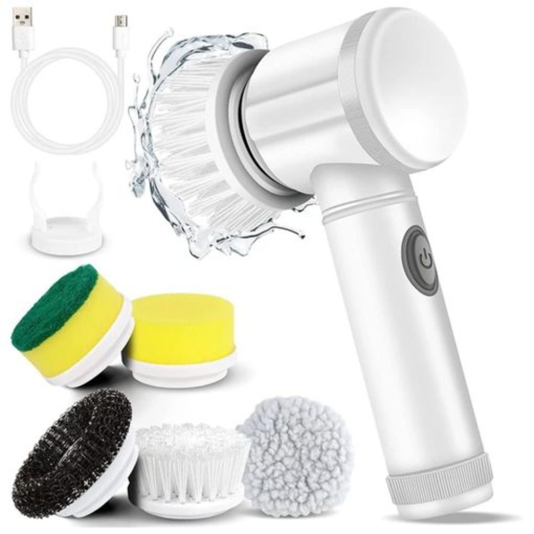 🌀 Cepillo Eléctrico Multifuncional 5 en 1 – CleanPro™ 🏡✨