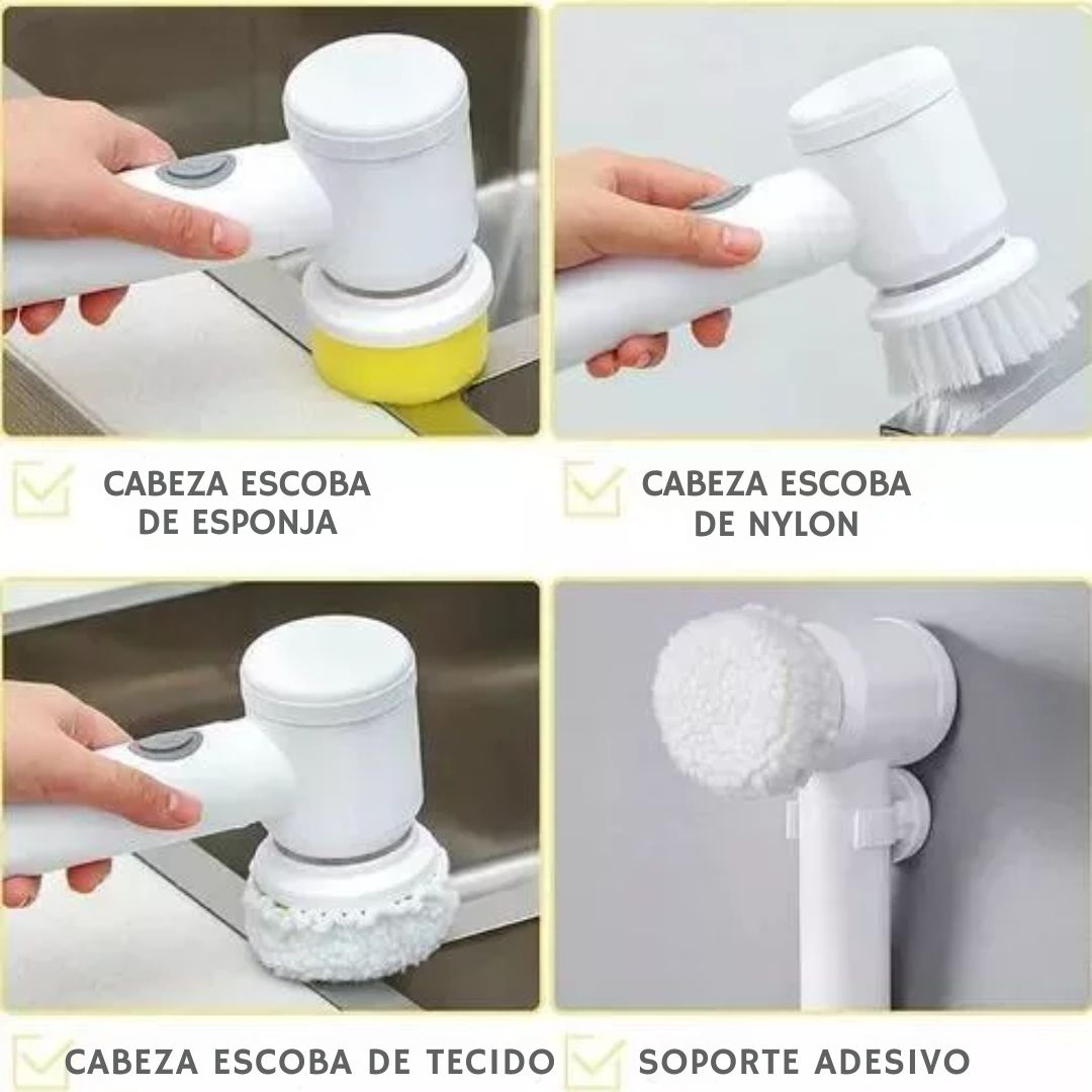 🌀 Cepillo Eléctrico Multifuncional 5 en 1 – CleanPro™ 🏡✨