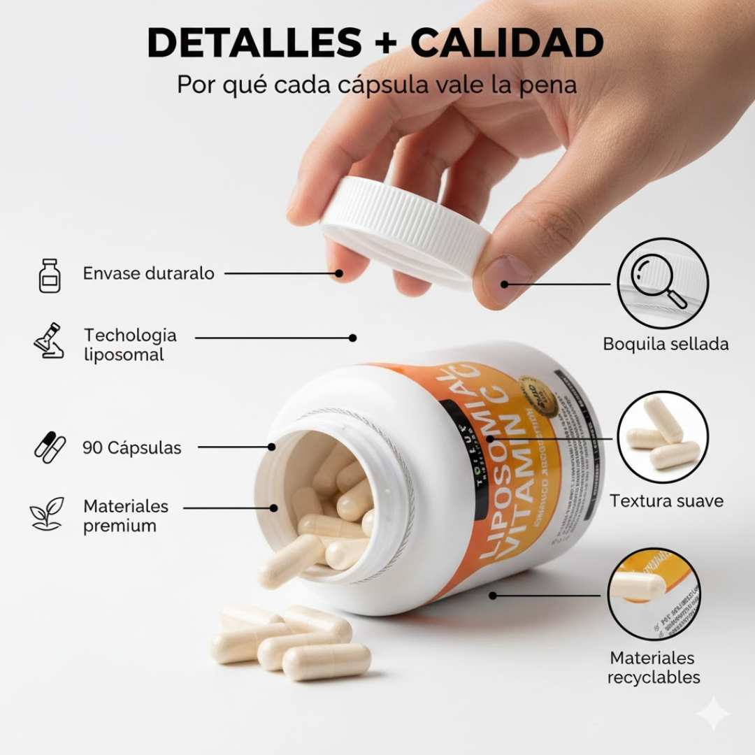 Liposomal Vitamina C™ 90 Cápsulas – Alta Absorción 🍊